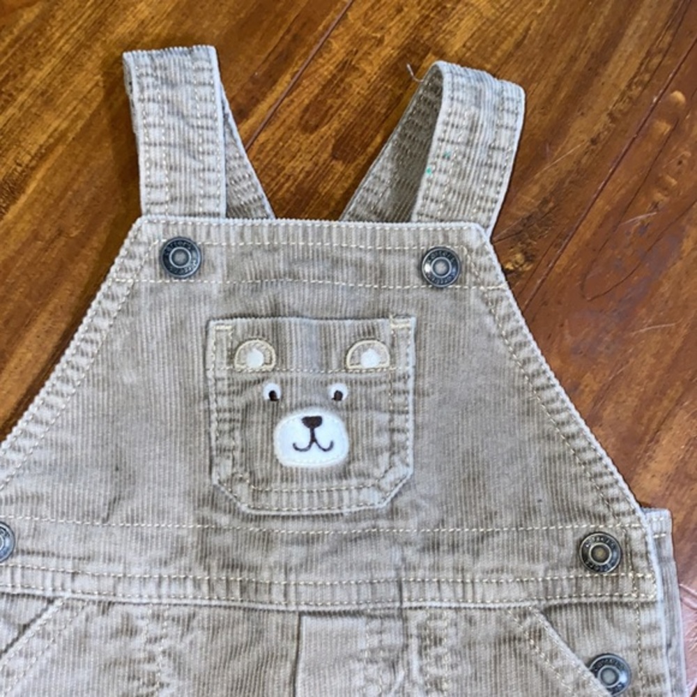 Carter’s Baby Bear Corduroy Overalls 9 Months Neutral Tan